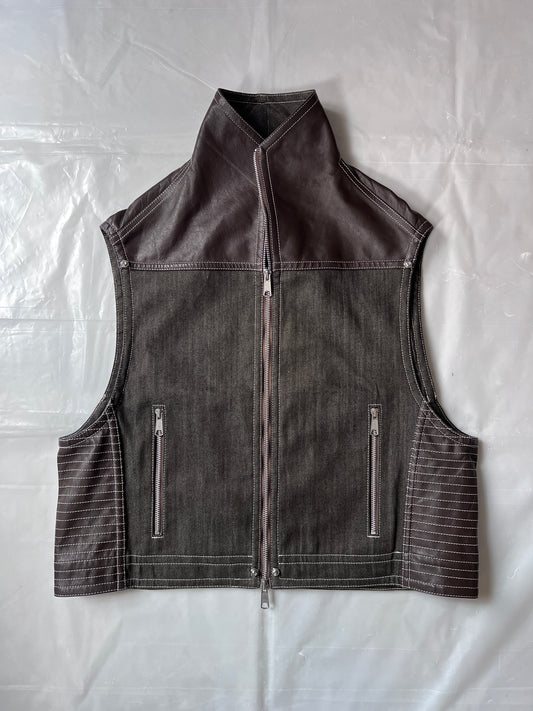 OXYDE bi-material sleeveless jacket