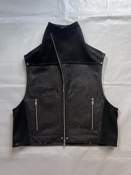 OXYDE bi-material sleeveless jacket